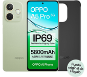 Móvil - OPPO A5 Pro, 5G, Olive Green, 256 GB, 8 GB RAM, 6.67" LCD, Mediatek Dimensity 6300, 5800 mAh