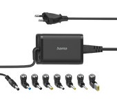 Cargador para portátil - Hama Universal Notebook, 45W, 7 adaptadores, 15-19 V, Universal, Negro