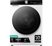 Lavadora carga frontal - Hisense WF7S1247BW, 12 kg, 1400 RPM, 20 programas, Auto Dosificación, WiFi & IA, Blanco