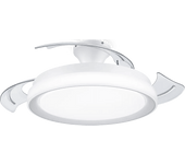 Ventilador de techo - Philips Bliss 35+28 W, Luz LED, Mando a distancia, Aspas Plegables, Blanco