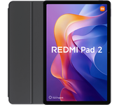 Tablet - Xiaomi Redmi Pad 2, WI-FI, 11" WQHD, 4 GB RAM, 128 GB, MediaTek G100-Ultra, Gris grafito + Funda