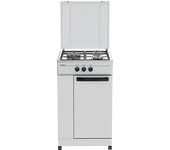 Cocina a gas - Infiniton CC3FB, 3 Zonas, Gas natural, Control mecánico, Blanco