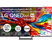 TV QNED 55" - LG 55QNED93A6A, UHD 4K, Procesador Inteligente α8 AI Processor 4K Gen2, Smart TV, DVB-T2 (H.265), Negro