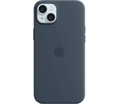 Apple Funda de silicona con MagSafe para iPhone 15 Plus, Azul tesmpestad
