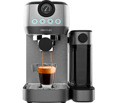 Cafetera express - Cecotec Power Espresso 20 Steel Pro Latte, bar, 1350 W, 1.3 l, 2 tazas, Tanque de leche, Thermoblock,