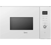 Microondas con grill integrable - Midea MBMTG925E-BK, 900 W, 1200W Potencia Grill, 7 Funciones, 25l, Cristal Blanco