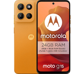Móvil - Motorola Moto g15, Naranja, 256 GB, 8 GB RAM, 6.72" LCD, MediaTek Helio G81, Full HD+, Cuero Vegano, 5200 mAh