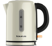 Hervidor de agua - Taurus Vintage Compact Cream, 2400 W, 1 l, Acero inoxidable, Sistema cuenta tazas, Cream