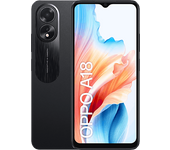 Móvil - OPPO A18, Negro, 128 GB, 4GB RAM, 6.56" HD+, MediaTek Helio G85, 5000 mAh, Android