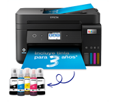 Impresora multifunción - Epson EcoTank ET-4850, Con depósito recargable Hasta 3 años de tinta incluida, Conexión Wi-Fi, Negro