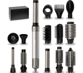 REACONDICIONADO Seminuevo Muy bueno Moldeador - Cecotec Bamba CeramicCare 14in1 AirGlam Aluminum, 3 vel, temp, Potencia 1400W, 110000 rpm, Grey