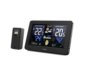 Estación meteorológica - Hama Premium, Sensor de interior y exterior, Alcance 60m, USB, Negro