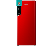 Frigorífico una puerta - Hisense RR220D4BRE, Cíclico/Defrost, 126.5 cm, 165 l, Clase E, Rojo