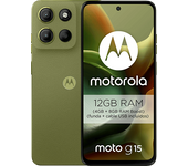 Móvil - Motorola Moto g15, Verde, 128 GB, 8 GB RAM, 6.72" LCD, MediaTek Helio G81, Full HD+, Cuero Vegano, 5200 mAh