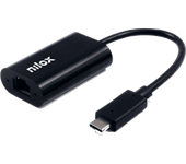 Adaptador USB - Nilox NXADAP06, 1000 Mbit/s, Tipo C a ethernet macho hembra, RJ45, Negro