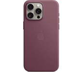 REACONDICIONADO Seminuevo Muy bueno APPLE Funda de trenzado fino con MagSafe para el iPhone 15 Pro Max, Rojo mora