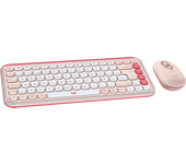 Pack Teclado + Ratón - Logitech Pop Icon, Inalámbrico, Bluetooth, Easy-Switch hasta 3 dispositivos, Teclas y botones personalizables, PC-Mac, Rosa