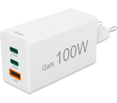 Cargador para portátil - Hama 00125140, Universal, 2xUSB-C+ 1xUSB-A, 100W, 220V, Enchufe Europeo, Blanco