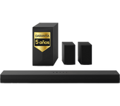 Barra de sonido - LG S70TR, Bluetooth, 500 W, 5.1.1 canales con subwoofer, Dolby Digital y DTS, Negro