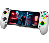 Gamepad - Vieta Pro Proton, Bluetooth, Inalámbrico, Ajustable hasta 18 cm, Función Turbo, Dual Vibration, Baja latencia, 8h autonomía, Blanco