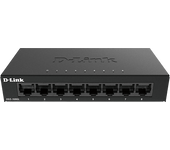 Switch - D-Link DGS-108GL, 8 puertos, Sin gestión, Gigabit Ethernet LAN RJ-45, Plug&Play, Negro