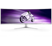 Monitor gaming - Philips 49M2C8900L/00, 49" Dual QHD, 144 Hz, 0.03 ms GtG, OLED, Curvo, Altura Ajustable, Blanco