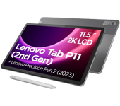 Tablet - Lenovo Tab P11 (2nd Gen), 128GB, Storm Grey, 11.5" DCI 2K, 4GB RAM, MediaTek Helio G99, Android, + lápiz digital