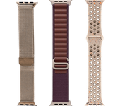 Correa - Friendly License FRSWB084, Pack de 3 Correas, Apple Watch 38/40/41 mm, Silicona, Acero Inoxidable y Nylon, Fancy Mix