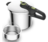 Olla express - Tefal Secure Trendy P2584402, 8 L, 2 programas de cocción, Acero Inoxidable, Verde