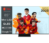 TV Mini LED 85" - TCL 85C805, QLED 4K, 144Hz Motion Clarity Pro, Dolby Atmos, Game Master Pro 2.0, Negro