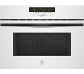 Horno compacto con microondas- Balay 3CW5179B3, Serie Cristal, Multifunción, Aquálisis, 44 l, Función Aire caliente, Control Deslizante, 60 cm, Blanco