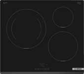 Placa inducción - Bosch PIJ631BB5E, 3 zonas, Zona grande 28 cm, Control TouchSelect, función Sprint, 59.2 Negro