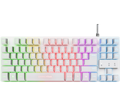 Teclado gaming - Trust GXT 833W Thado, USB-A, Retroiluminación, Tamaño TKL, Blanco