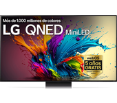 TV QNED 65" - LG 65QNED91T6A, UHD 4K, Procesador Inteligente 4K α8, Smart TV, DVB-T2 (H.265), Negro Dark Meteor Titan