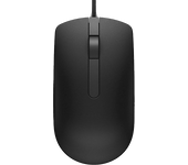 Ratón - Dell MS116, Cable, 1000 ppp, Seguimiento LED óptico, Negro