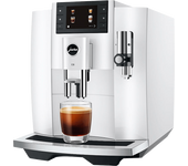 Cafetera superautomática - Jura E8, 15 bar, 1450W, 2 tazas, 17 programas, Pantalla a color, Molinillo integrado, Blanco