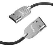 Cable HDMI - Hama Ultra-Slim, Tipo-A, 1m, PC-TV, Ultra HD 4K, Plata