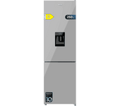 Frigorífico combi - Cecotec Bolero CoolMarket Combi 250 WD Grey Glass D, Capacidad litros, 180cm de alto, Inverter Plus, Total No Frost,