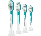 Recambio para cepillo dental - Philips Sonicare For Kids HX6044/90, x4 Cabezales de recambio, Diseñado niños +7 años, Blanco