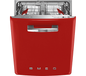 Lavavajillas - Smeg STFABRD3, 13 cubiertos, 11 Programas, 59.8 cm de ancho, Rojo