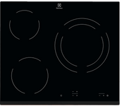 Placa vitrocerámica - Electrolux EHF6231IOK, 3 zonas, Zona grande 27 cm, 60 Negro