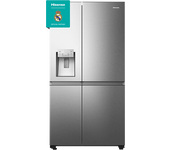 REACONDICIONADO Seminuevo Excelente Frigorífico americano - Hisense RS818N4TIE1, No Frost, 179 cm, 636 l, WI-FI, Dispensador Agua & Hielo, Inox