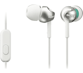 Auriculares de botón - Sony MDR-EX110APW.CE7, Con micrófono, 103dB, Especial Android, Jack 3.5mm, Blanco