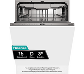 REACONDICIONADO Seminuevo Excelente Lavavajillas integrable - Hisense HV16D5, 16 servicios, 6 programas, 59.8 cm, Cestas flexibles, Tres programas
