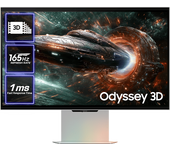 Monitor gaming - Samsung Odyssey 3D G90XF LS27FG904XUXEN, 27", UHD 4K, 165Hz, 1ms, sin Gafas, IA Video, Reality Hub, Altura ajustable, Plata