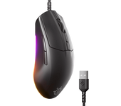 Ratón gaming - SteelSeries Rival 3 Gen 2, Por cable, Sensor óptico TrueMove Core, 8,5K PPP, 6 Teclas, Negro