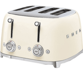 Tostadora - Smeg TSF03CREU, 2000 W, 6 Niveles, Rebanadas cortas, Crema