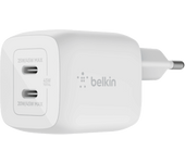 Cargador móvil - Belkin BoostCharge Pro, USB-C, 65 W, Carga Rápida, Tecnología GaN, Blanco