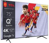 REACONDICIONADO Seminuevo Muy bueno TV QLED 75" - TCL 75C655, UHD 4K, AiPQ PRO, QLEDPRO, Dolby Vision y Atmos, HDR10+, Negro