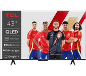 TV QLED 43" - TCL 43P7K, UHD 4K, AiPQ Processor, Smart TV, DVB-T2, 60 Hz, Pantalla HVA, Dolby Atmos, Negro